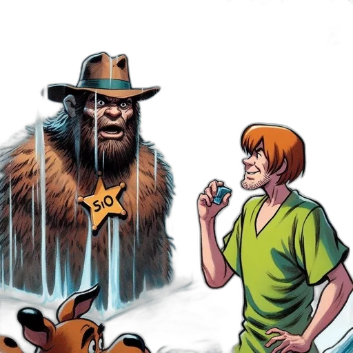 comic book art, concept art, three, characters transparent PNG cut-out