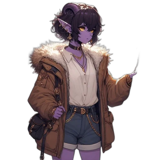 jacket, staff, creature, mask transparent PNG cut-out