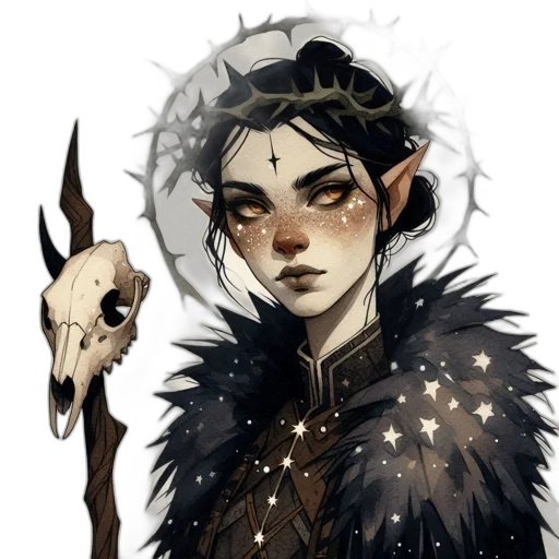 staff, creature, crown, mask transparent PNG cut-out
