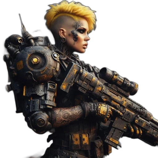 weapon, robot, staff, concept art transparent PNG cut-out