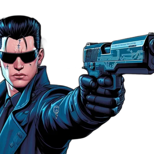 weapon, jacket, comic book art, concept art transparent PNG cut-out