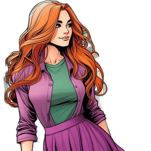 dress, comic book art, cartoon, concept art transparent PNG cut-out