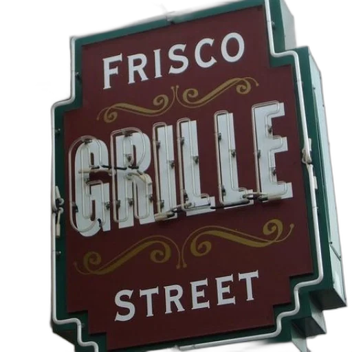 food, city street, sign, frisco transparent PNG cut-out