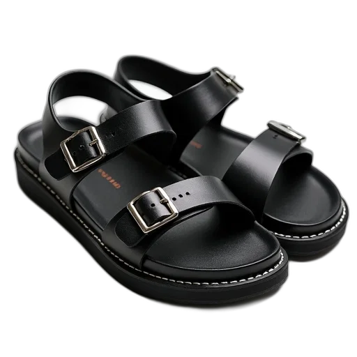 shoes, pair, black, leather transparent PNG cut-out