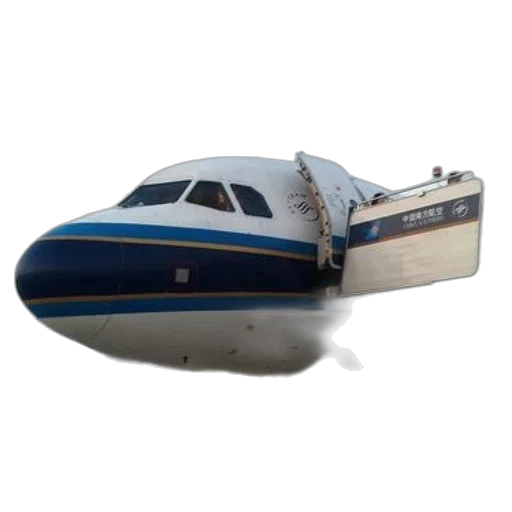 3d render, large, airplane, blue transparent PNG cut-out