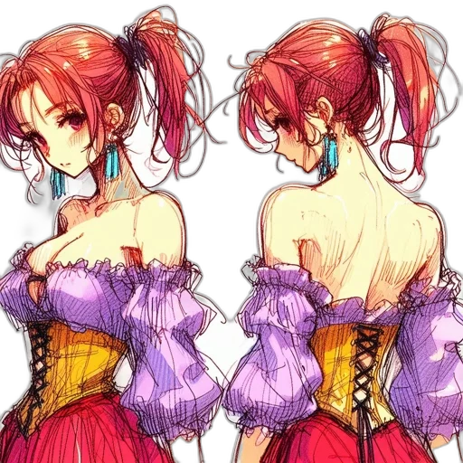 dress, concept art, anime, fantasy art transparent PNG cut-out
