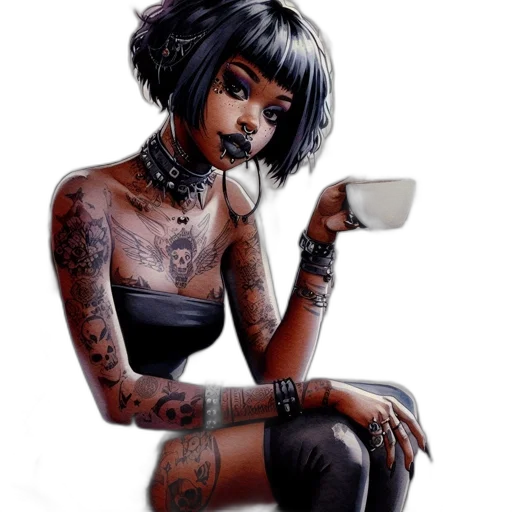 jewelry, robot, dress, cyberpunk transparent PNG cut-out