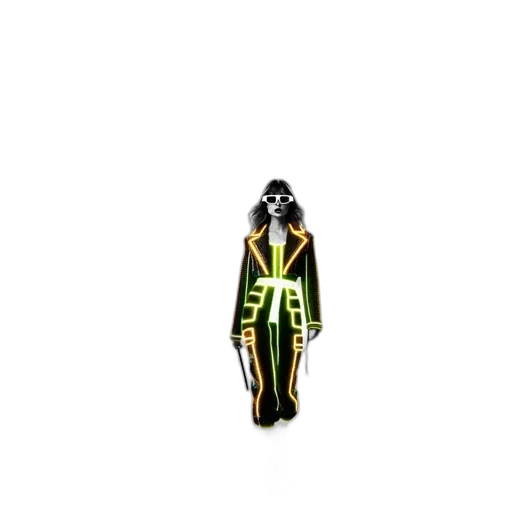 jacket, dress, staff, robot transparent PNG cut-out