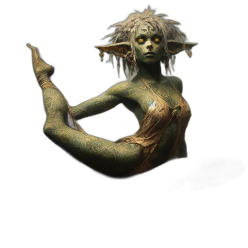 creature, staff, mask, jewelry transparent PNG cut-out