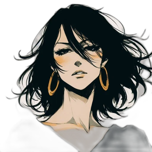 face, mask, hair, jewelry transparent PNG cut-out