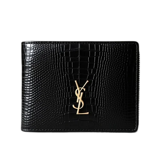 saint, laurent, wallet, black transparent PNG cut-out