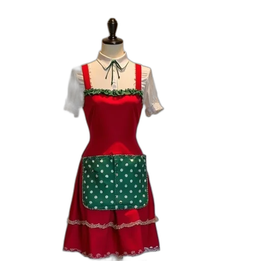 dress, 3d render, red, mannequin transparent PNG cut-out