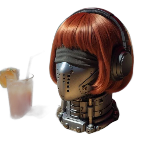 robot, face, mask, cyberpunk transparent PNG cut-out