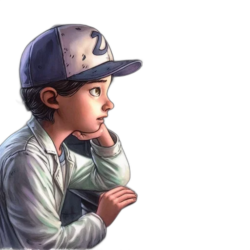 hat, face, watercolor, pixel art transparent PNG cut-out