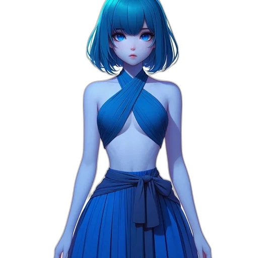 dress, robot, creature, staff transparent PNG cut-out