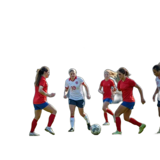 group, young, women, playing transparent PNG cut-out