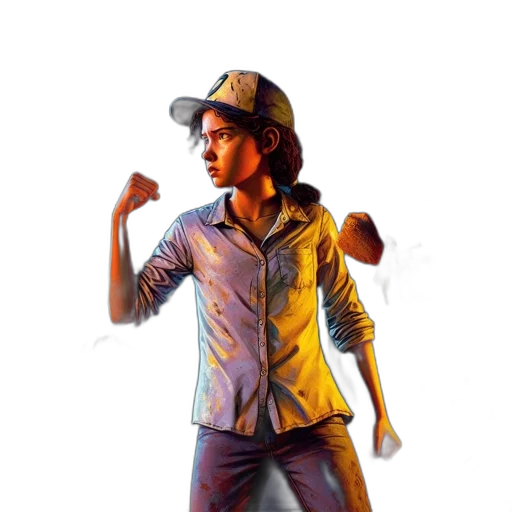jacket, hat, staff, concept art transparent PNG cut-out