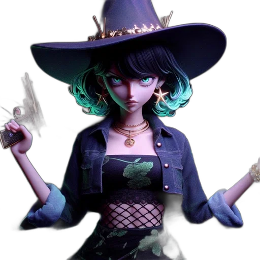 staff, hat, dress, concept art transparent PNG cut-out