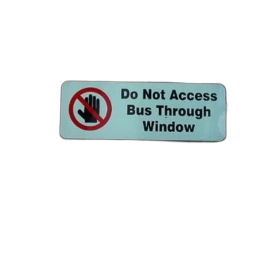 sign, bus, window, reads transparent PNG cut-out
