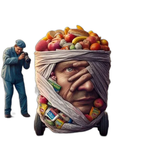 food, hat, face, jacket transparent PNG cut-out