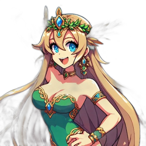 dress, crown, staff, dragon transparent PNG cut-out
