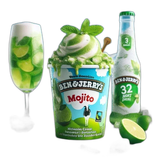 bottle, food, 3d render, green transparent PNG cut-out