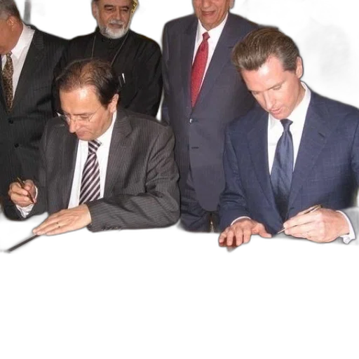 two, men, suits, sign transparent PNG cut-out