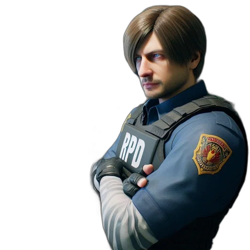 jacket, staff, face, weapon transparent PNG cut-out