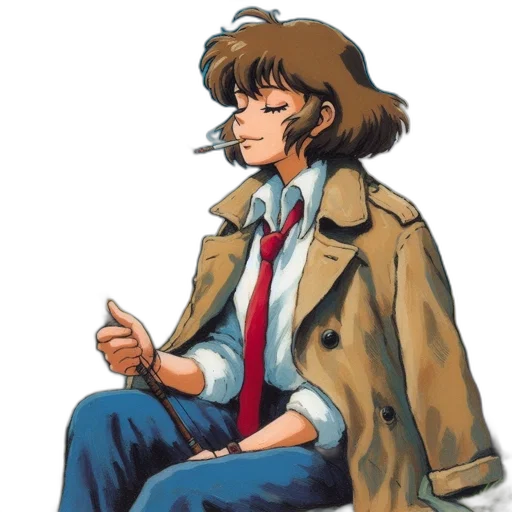 jacket, hat, staff, face transparent PNG cut-out