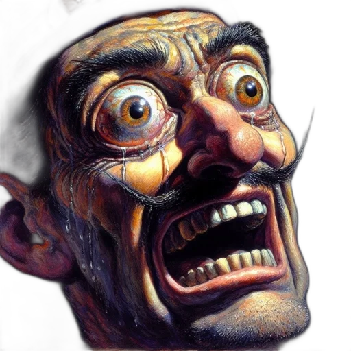 face, mask, creature, staff transparent PNG cut-out