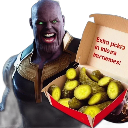 food, concept art, thanos, holds transparent PNG cut-out