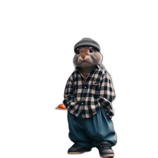 hat, animal, jacket, staff transparent PNG cut-out