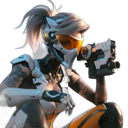 weapon, robot, mask, staff transparent PNG cut-out