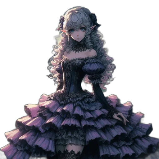 dress, crown, flower, creature transparent PNG cut-out