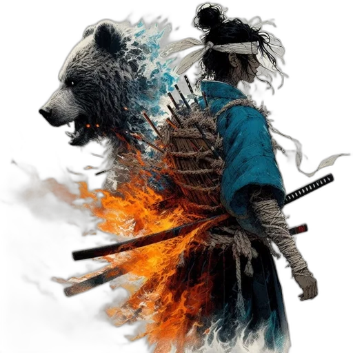dragon, staff, sword, mask transparent PNG cut-out