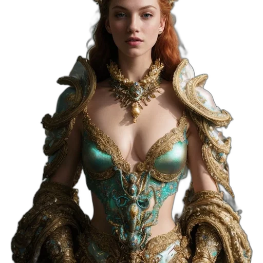 dress, jewelry, crown, dragon transparent PNG cut-out