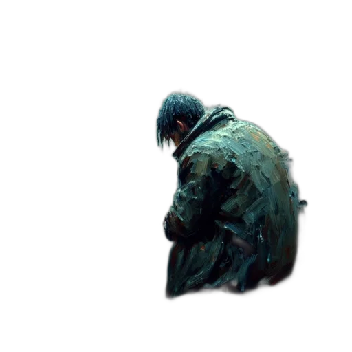 jacket, weapon, sword, face transparent PNG cut-out