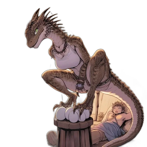 dragon, creature, animal, furniture transparent PNG cut-out