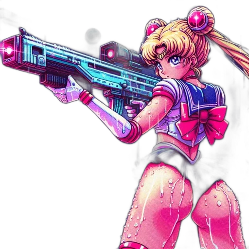 weapon, robot, staff, cyberpunk transparent PNG cut-out