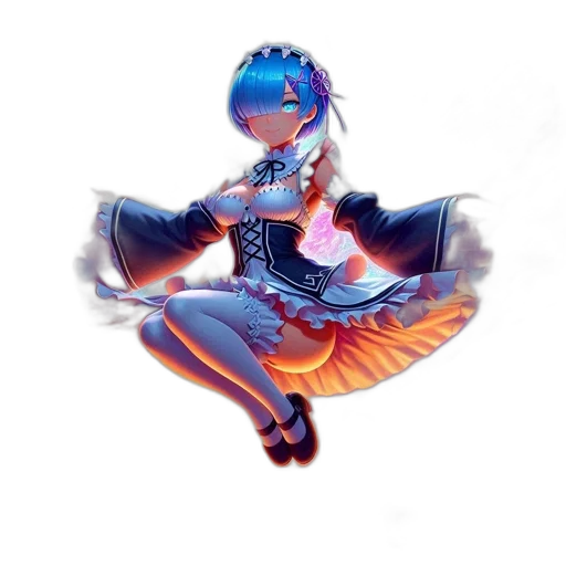 dress, robot, staff, weapon transparent PNG cut-out