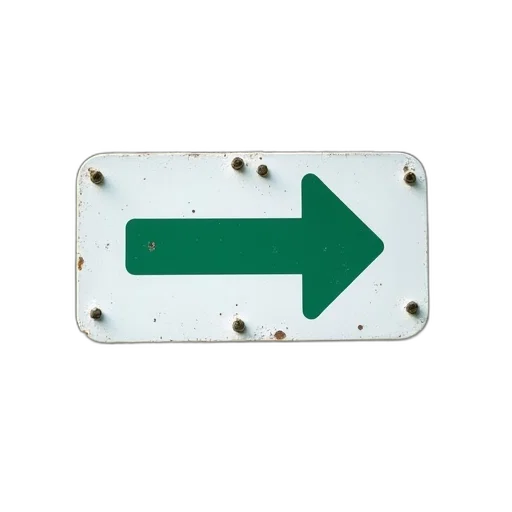 3d render, white, green, directional transparent PNG cut-out