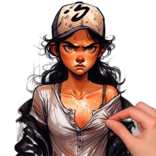 jacket, face, comic book art, concept art transparent PNG cut-out