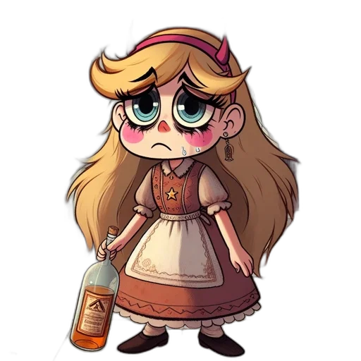 dress, staff, bottle, face transparent PNG cut-out