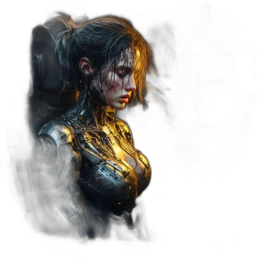 face, concept art, fantasy art, comic book art transparent PNG cut-out