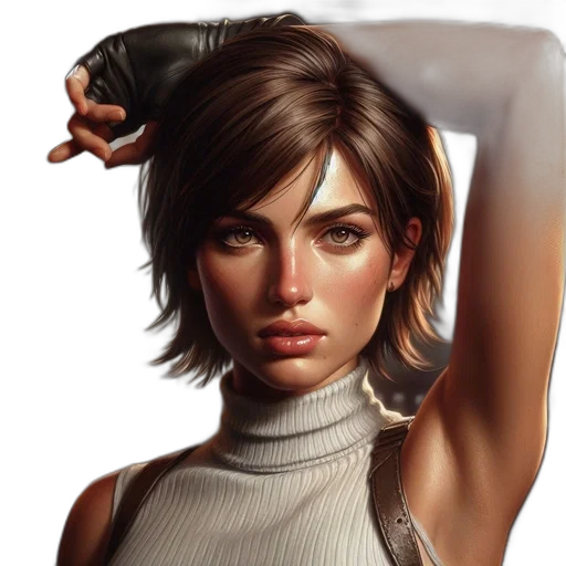 face, hair, jacket, jewelry transparent PNG cut-out