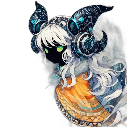 mask, dragon, creature, staff transparent PNG cut-out