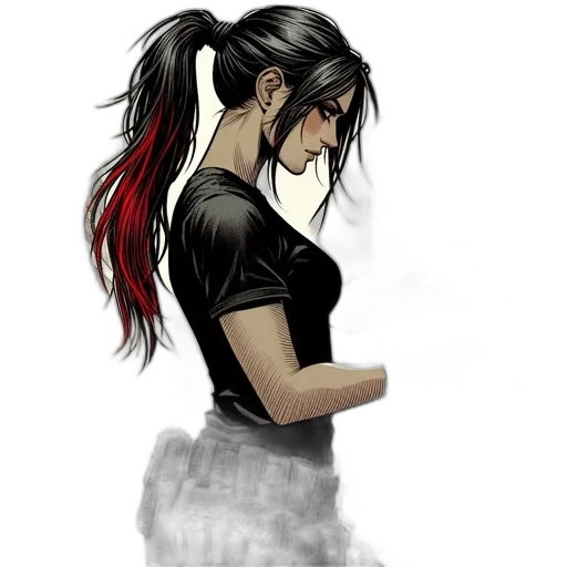 hair, staff, mask, dress transparent PNG cut-out