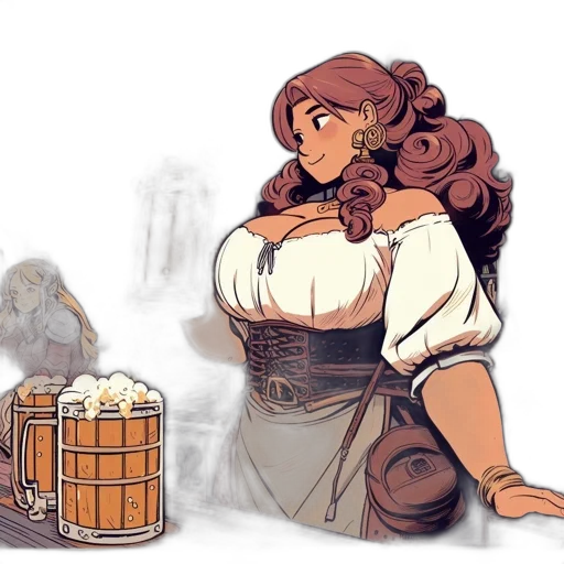 concept art, fantasy art, watercolor, pixel art transparent PNG cut-out