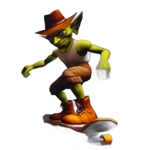 hat, creature, staff, shoes transparent PNG cut-out