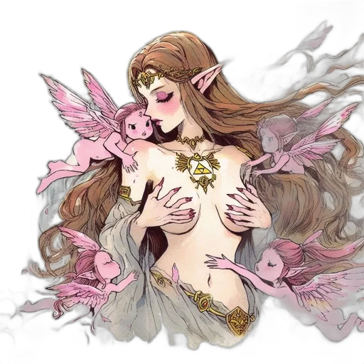 fantasy art, concept art, pixel art, watercolor transparent PNG cut-out